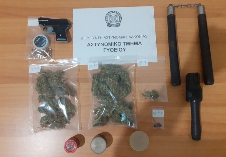 Συνελήφθη ένα άτομο για τα ναρκωτικά και τα όπλα στη Λακωνία