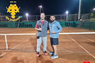 1η θέση για τους Ζωγραφάκη και Ρούση του ομίλου τένις της ΑΕΚ Τρίπολης στην Γλυφάδα