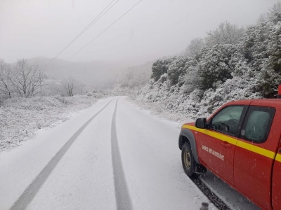Ασθενής χιονόπτωση σε ορισμένα ορεινά χωριά του Δήμου Μεγαλόπολης