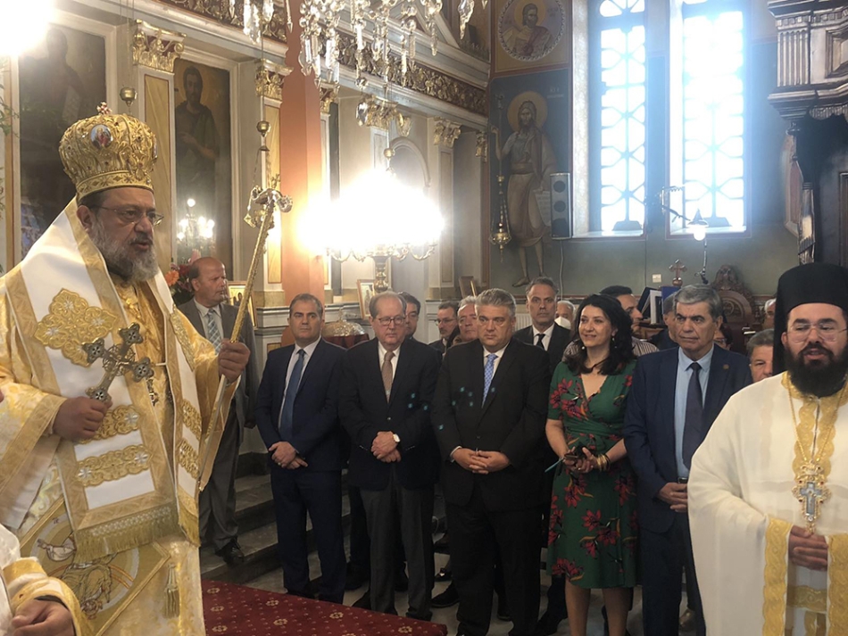 Ο περιφερειάρχης Πελοποννήσου Π. Νίκας στην θεία λειτουργία για την γιορτή της Ανάληψης, στην Καλαμάτα